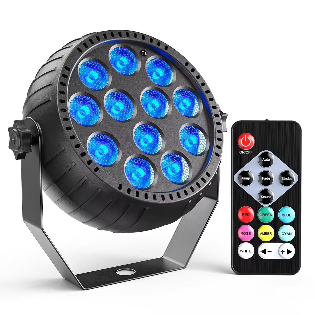 Battery par light dimensions, back panel and remote