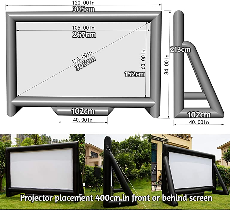 inflatable outdoor cinema projector and screen hire 3m