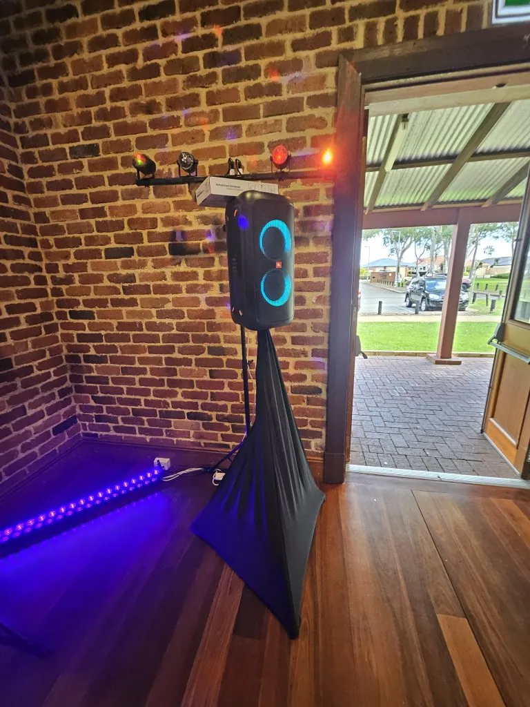 Party hire Perth laser lights and disco lights transforming a backyard party