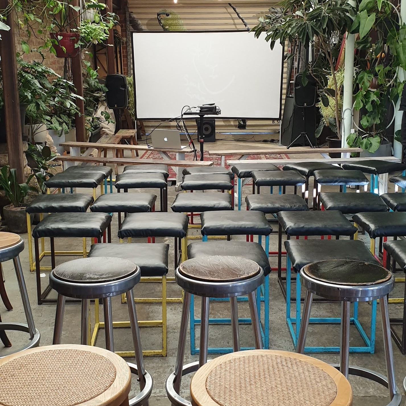 3m framed cinema screen hire Perth indoor setup
