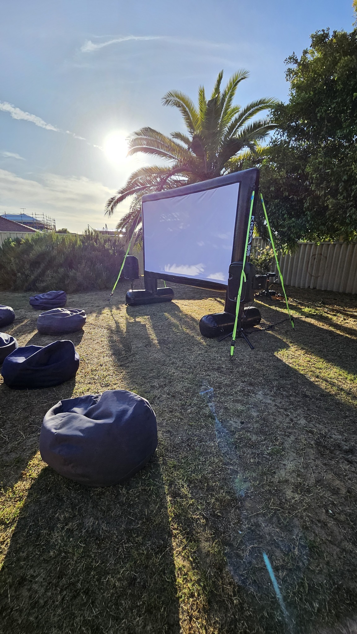 3m inflatable cinema screen hire Perth backyard setup