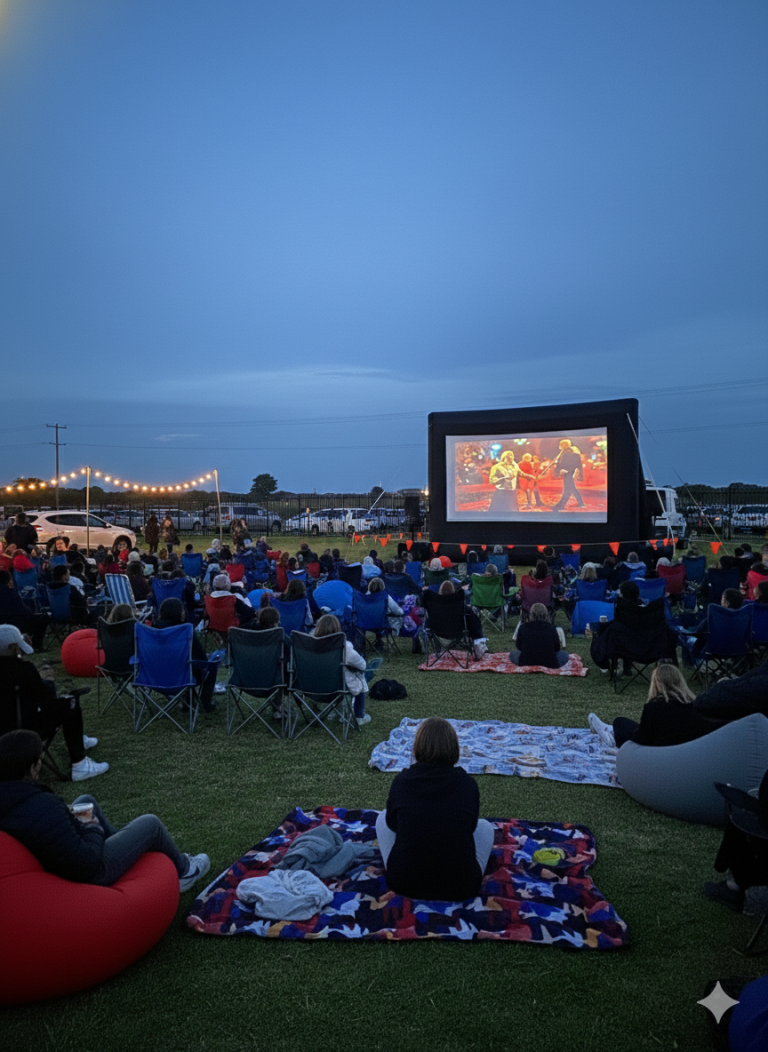 outdoor cinema hire Perth backyard setup