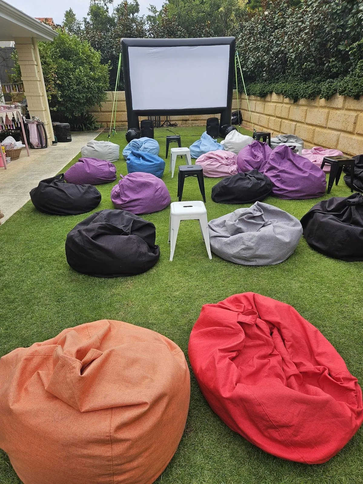 Bean bag hire Perth outdoor cinema