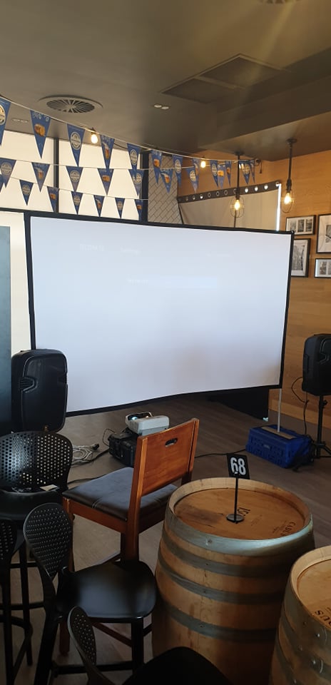3m framed cinema screen hire Perth indoor outdoor
