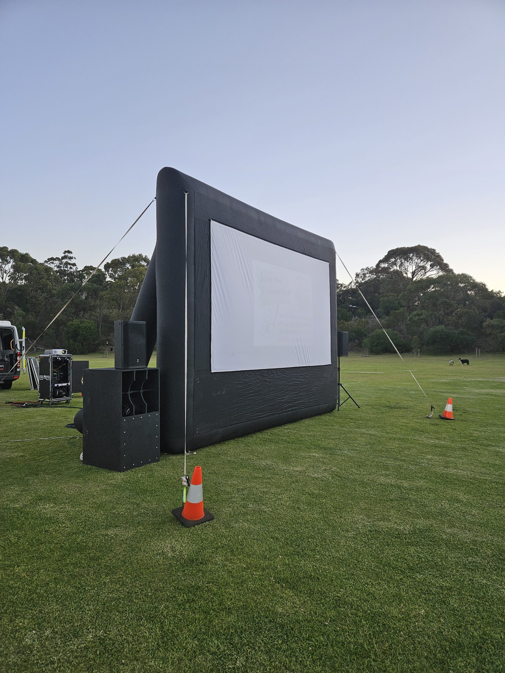 School fundraiser outdoor cinema hire Mandurah — community screen at school event