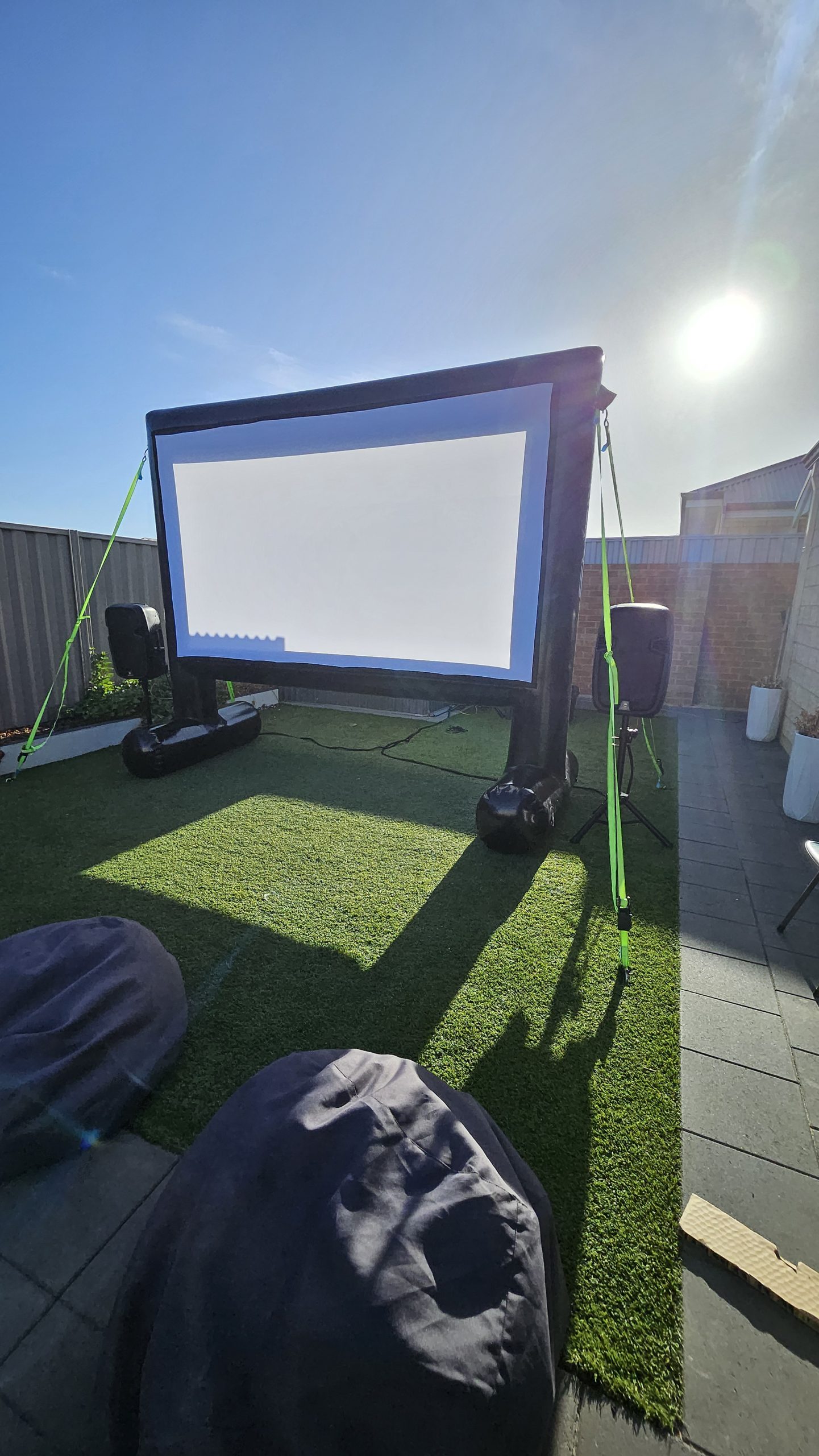 Corporate outdoor cinema event setup in Perth