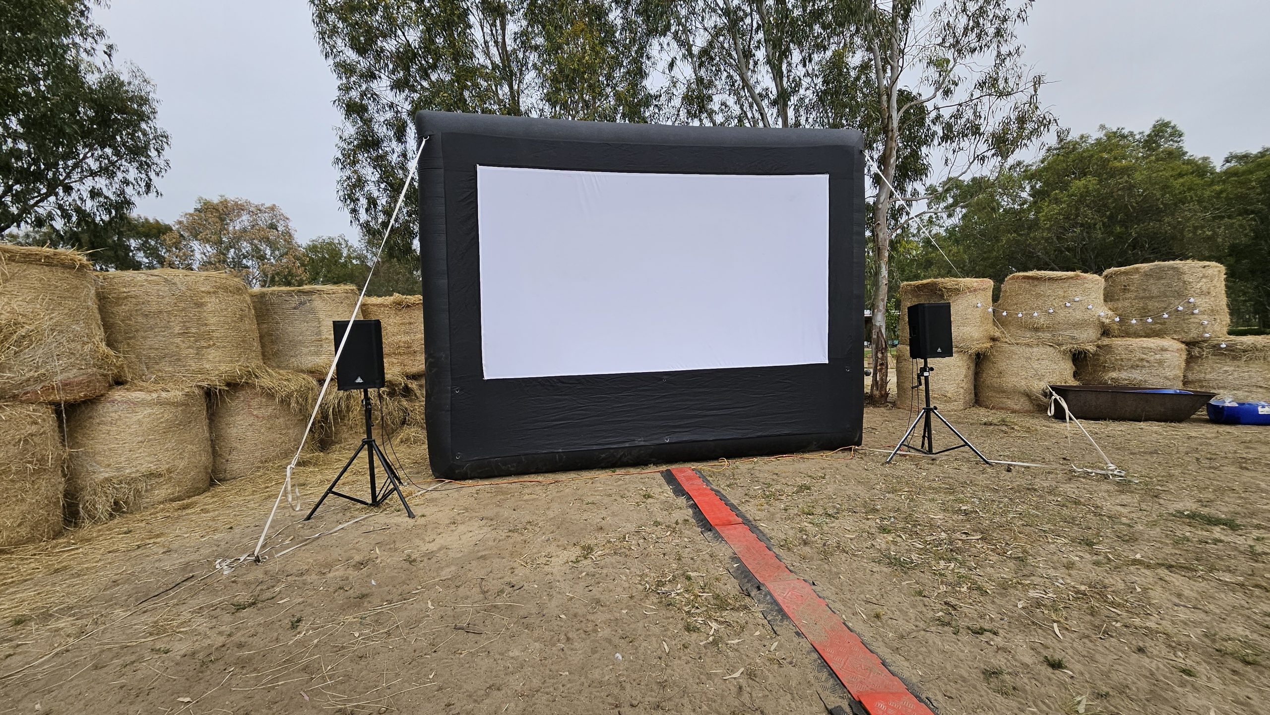 Outdoor cinema hire Melville — Perth Pop-Up Movies screen setup at a Melville event