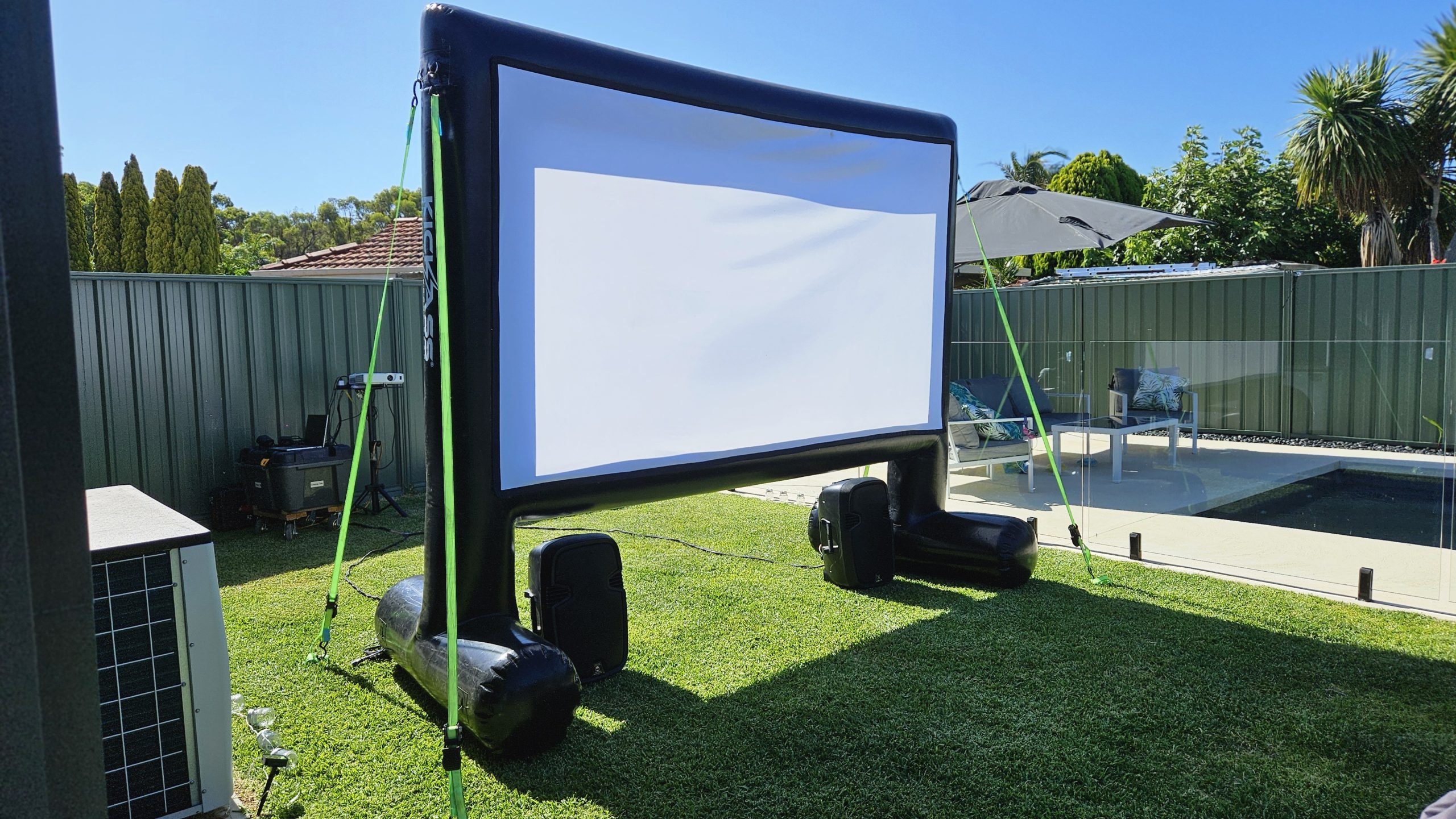 Outdoor cinema screen Cottesloe evening