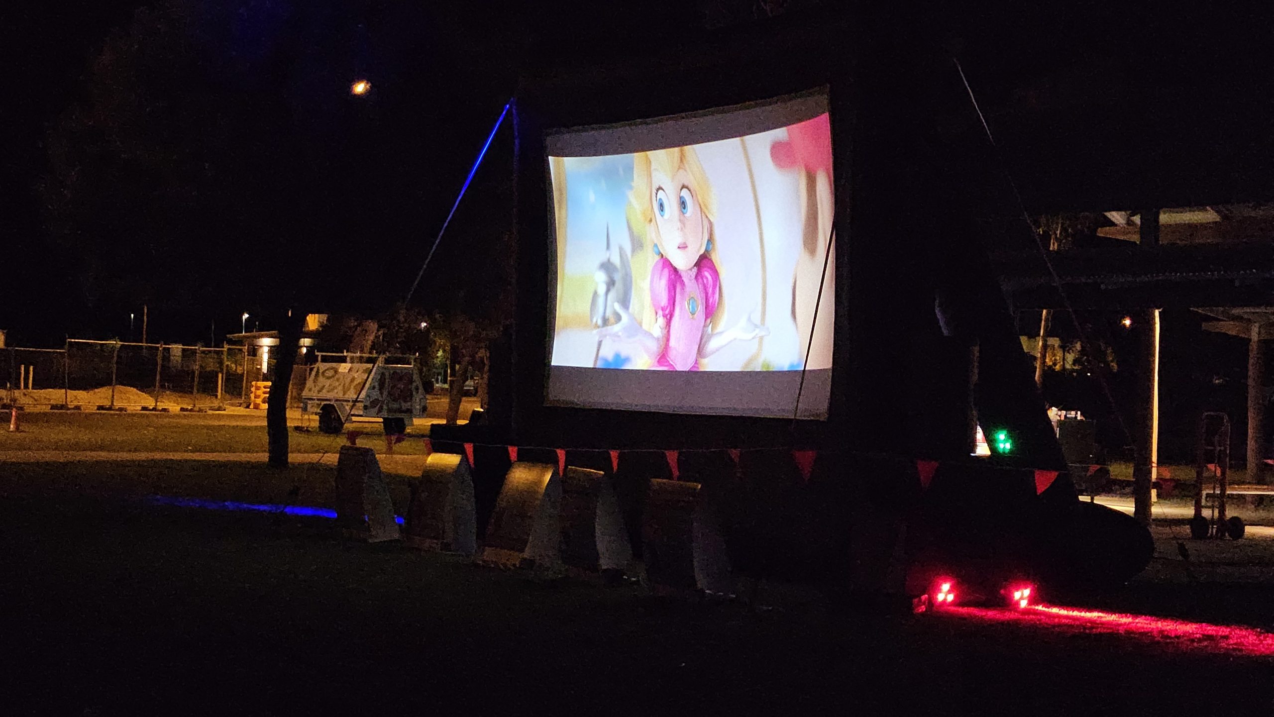 Outdoor cinema hire Joondalup Perth northern suburbs — large screen event at night
