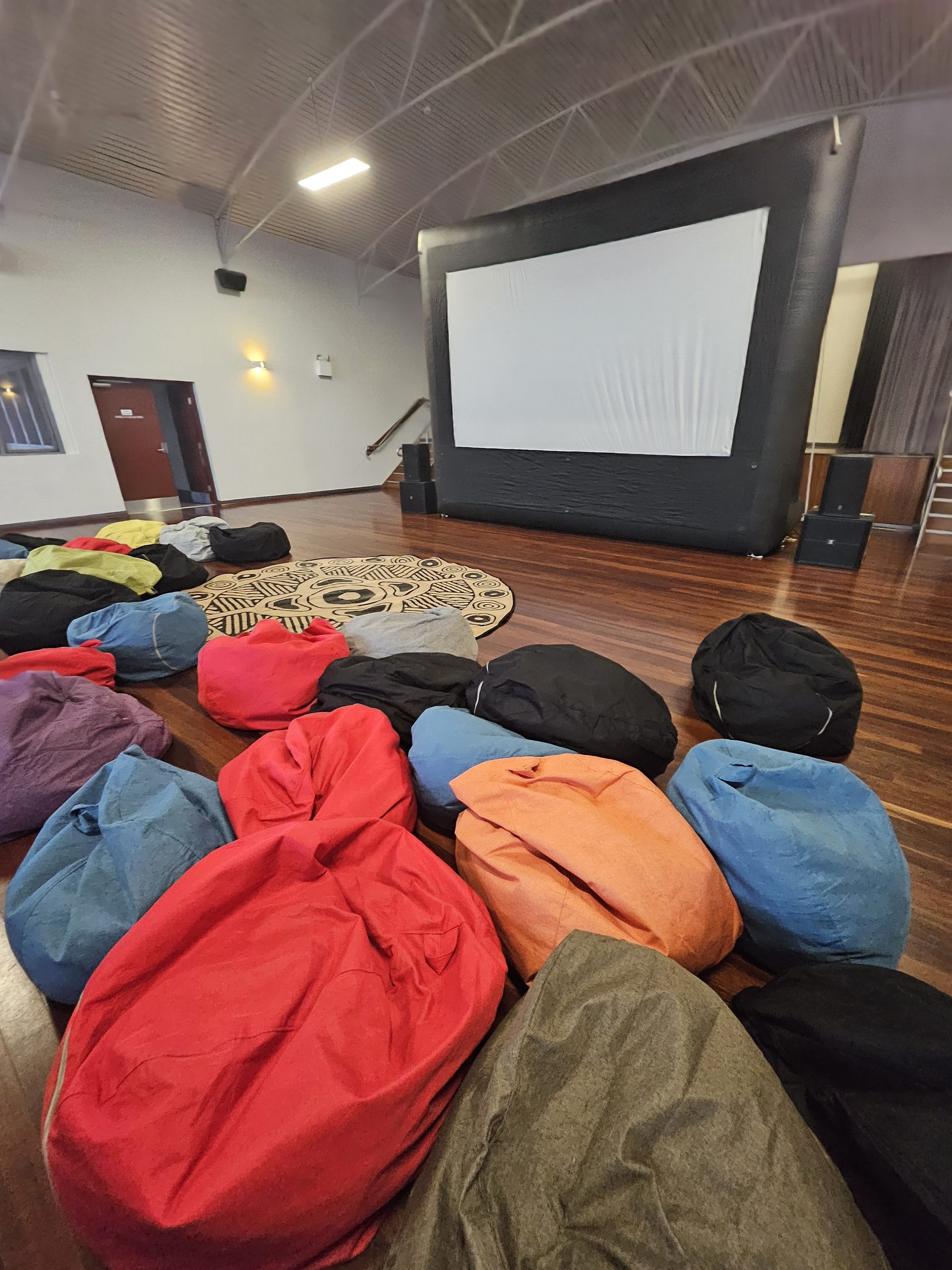 Indoor outdoor cinema setup at Medina Hall Kwinana