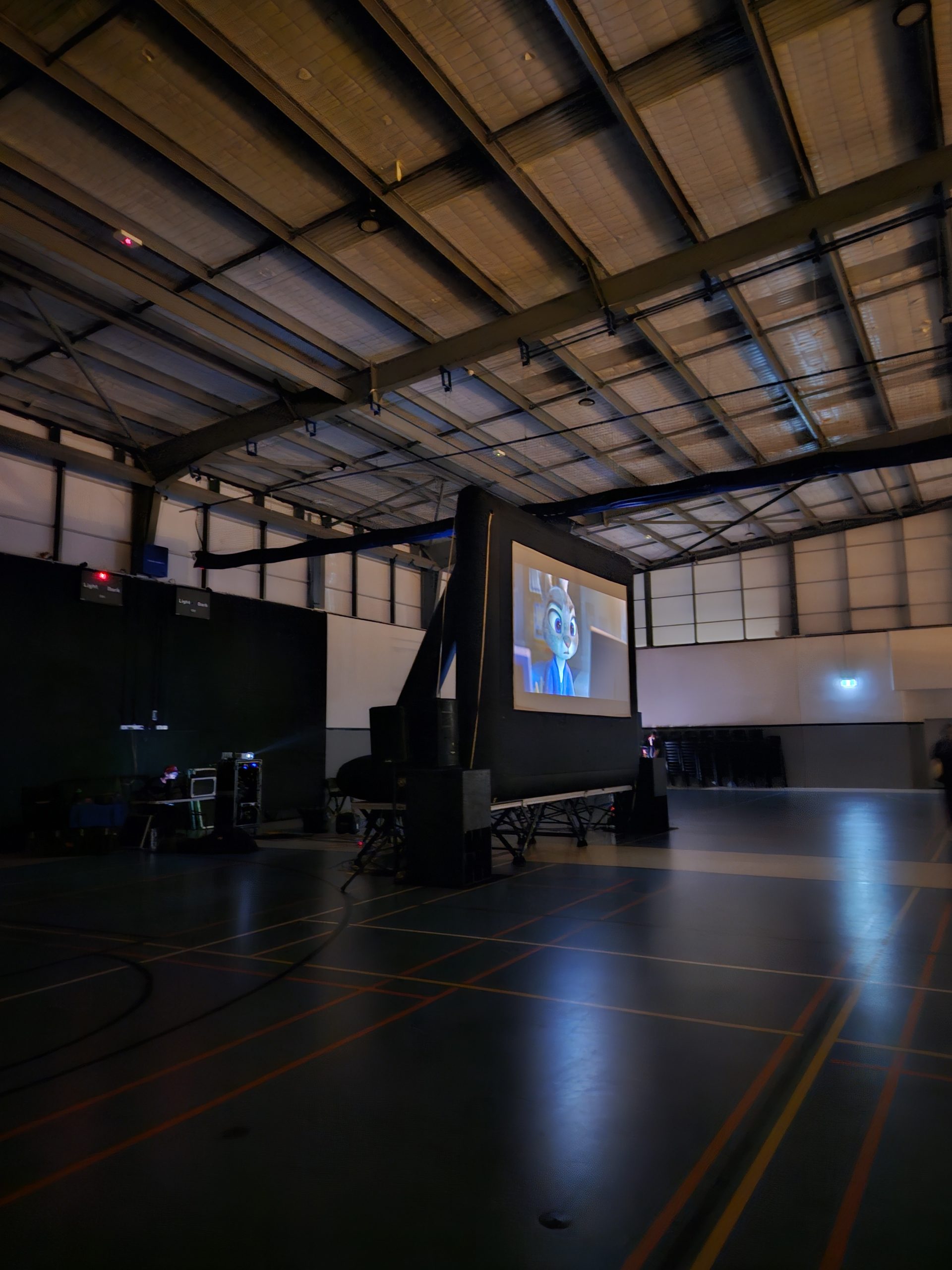 Outdoor cinema hire Rockingham — Perth Pop-Up Movies screen setup at a Rockingham event